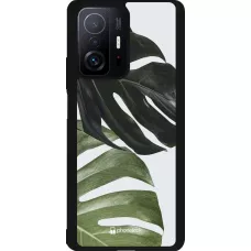 Xiaomi 11T Case Hülle - Silikon schwarz Monstera Plant