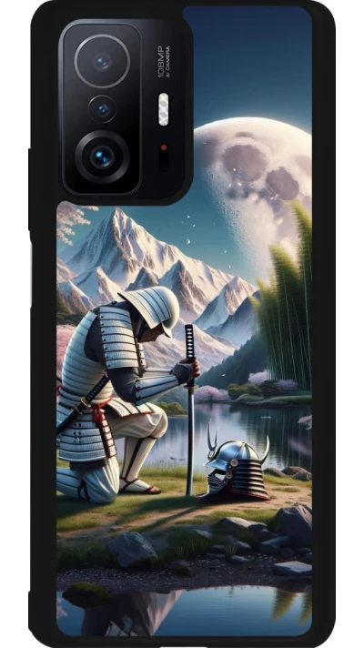 Xiaomi 11T Case Hülle - Silikon schwarz Samurai Katana Mond
