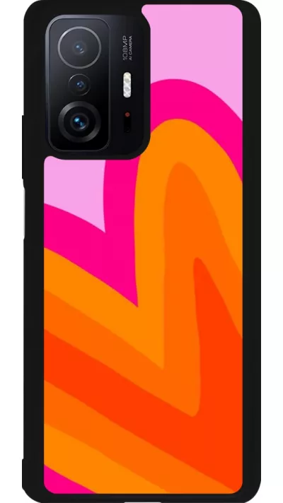 Coque Xiaomi 11T - Silicone rigide noir Valentine 2024 heart gradient