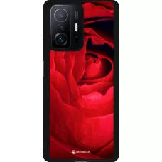 Coque Xiaomi 11T - Silicone rigide noir Valentine 2022 Rose