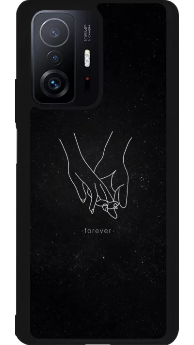 Coque Xiaomi 11T - Silicone rigide noir Valentine 2023 hands forever