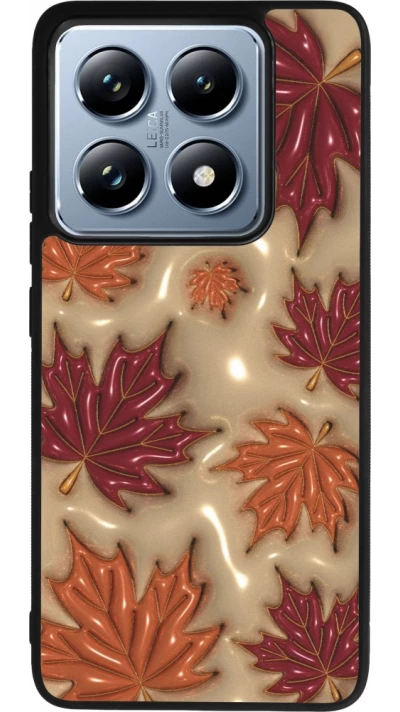 Coque Xiaomi 14T Pro - Silicone rigide noir Autumn 26 3D leaves