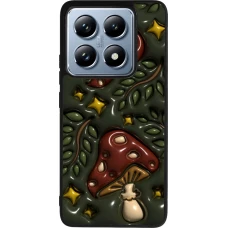 Coque Xiaomi 14T Pro - Silicone rigide noir Autumn 26 3D mushrooms