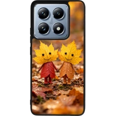 Coque Xiaomi 14T Pro - Silicone rigide noir Autumn 26 Couple of leaves
