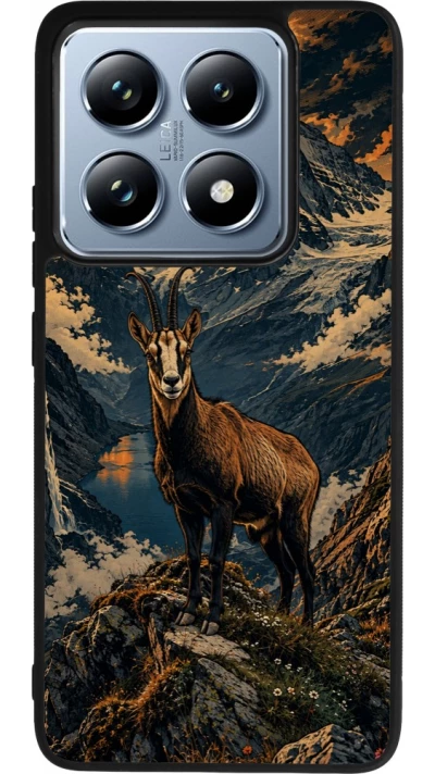 Coque Xiaomi 14T Pro - Silicone rigide noir Linocut Chamois