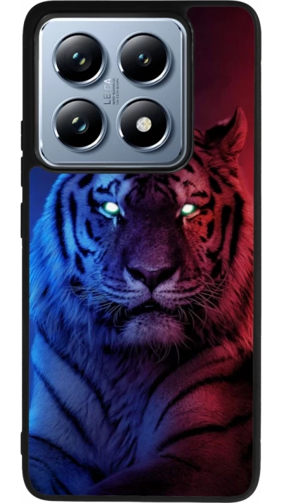 Coque Xiaomi 14T Pro - Silicone rigide noir Tiger Blue Red