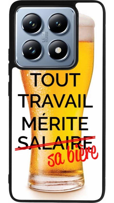 Coque Xiaomi 14T Pro - Silicone rigide noir Tout travail mérite sa bière