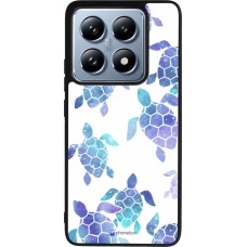 Coque Xiaomi 14T Pro - Silicone rigide noir Turtles pattern watercolor