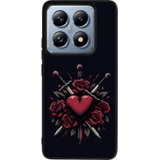 Coque Xiaomi 14T Pro - Silicone rigide noir Valentine 2024 gothic love