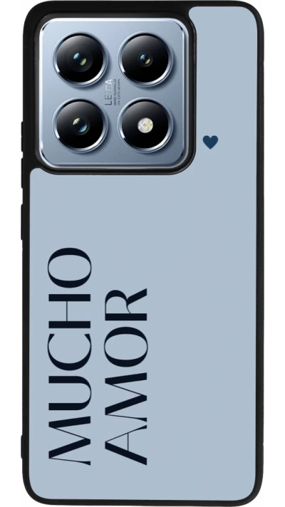 Xiaomi 14T Pro Case Hülle - Silikon schwarz Valentine 2024 mucho amor azul