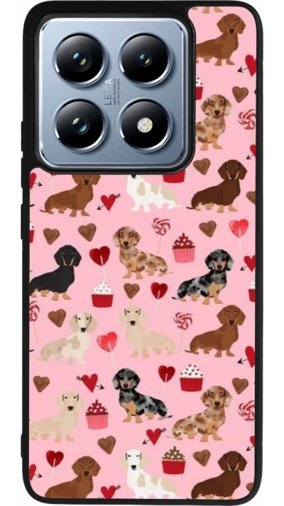 Xiaomi 14T Pro Case Hülle - Silikon schwarz Valentine 2024 puppy love