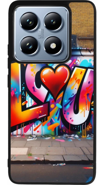 Coque Xiaomi 14T Pro - Silicone rigide noir Valentine 2025 Love U Tag