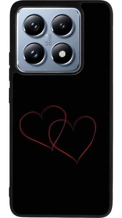 Coque Xiaomi 14T Pro - Silicone rigide noir Valentine 2023 attached heart