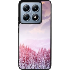 Coque Xiaomi 14T Pro - Silicone rigide noir Winter 22 Pink Forest