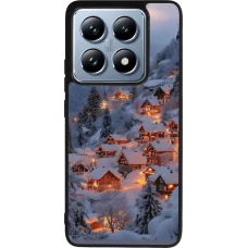 Xiaomi 14T Pro Case Hülle - Silikon schwarz Winter 25 Winter snowy village