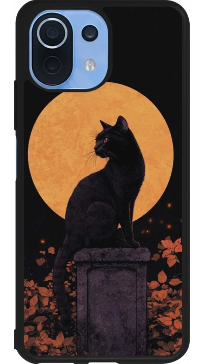 Coque Xiaomi Mi 11 Lite 5G - Silicone rigide noir Halloween 2026 Cat Art Nouveau