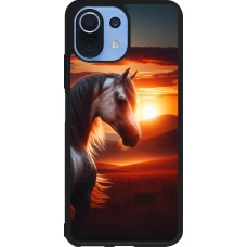 Xiaomi Mi 11 Lite 5G Case Hülle - Silikon schwarz Majestätischer Sonnenuntergang Pferd