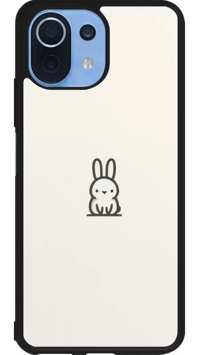 Xiaomi Mi 11 Lite 5G Case Hülle - Silikon schwarz Minimal Häschen Süße
