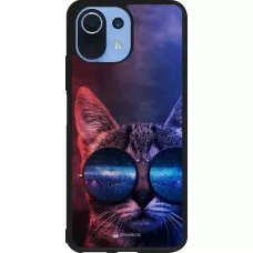 Coque Xiaomi Mi 11 Lite 5G - Silicone rigide noir Red Blue Cat Glasses