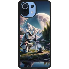 Xiaomi Mi 11 Lite 5G Case Hülle - Silikon schwarz Samurai Katana Mond