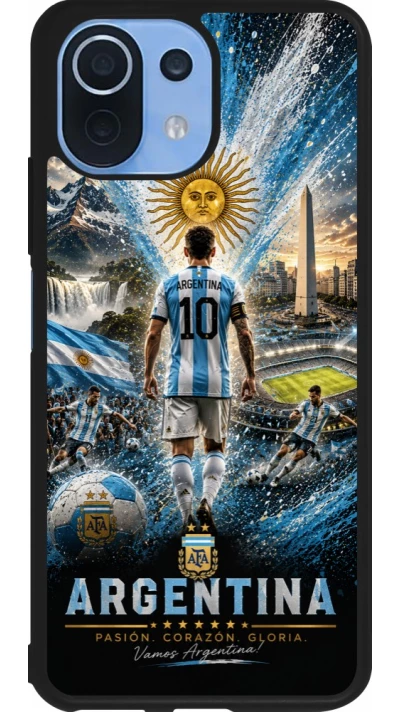Xiaomi Mi 11 Lite 5G Case Hülle - Silikon schwarz Fussball Argentinien splash 2026