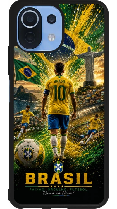 Xiaomi Mi 11 Lite 5G Case Hülle - Silikon schwarz Fussball Brasilien splash 2026