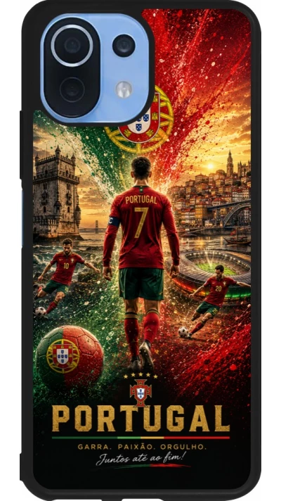 Xiaomi Mi 11 Lite 5G Case Hülle - Silikon schwarz Fussball Portugal splash 2026