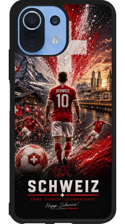 Xiaomi Mi 11 Lite 5G Case Hülle - Silikon schwarz Fussball Schweiz splash 2026