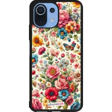 Coque Xiaomi Mi 11 Lite 5G - Silicone rigide noir Spring 25 printemps fleuri