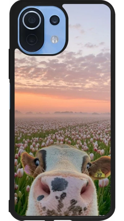 Xiaomi Mi 11 Lite 5G Case Hülle - Silikon schwarz Cow with tulips Spring 2026