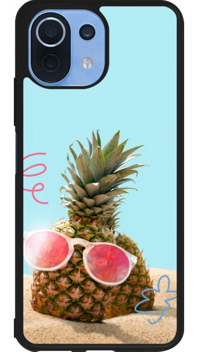 Xiaomi Mi 11 Lite 5G Case Hülle - Silikon schwarz Pineapple with glasses Summer 2026