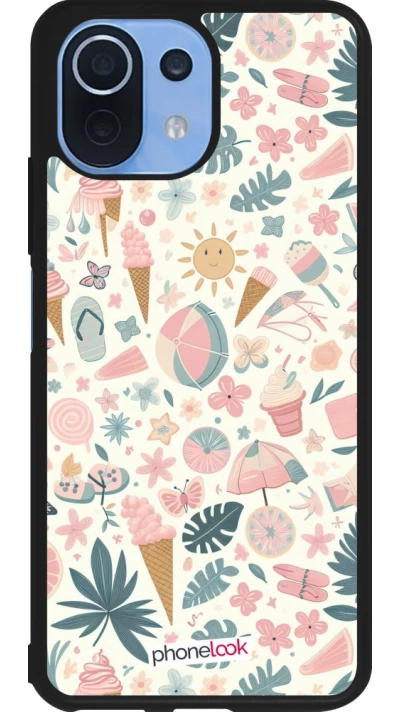 Xiaomi Mi 11 Lite 5G Case Hülle - Silikon schwarz Sommer Pink Muster