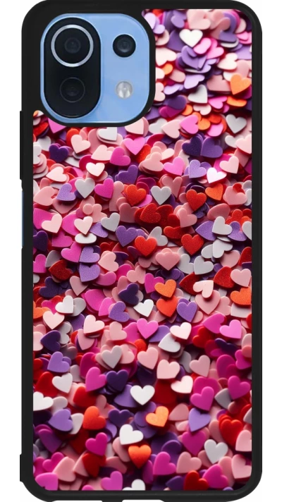 Xiaomi Mi 11 Lite 5G Case Hülle - Silikon schwarz Valentin 2025 Konfetti