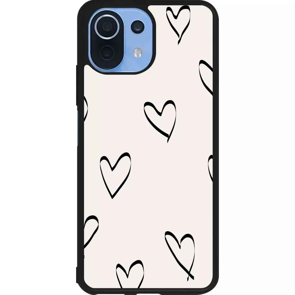 Coque Xiaomi Mi 11 Lite 5G - Silicone rigide noir Valentine 2023 minimalist hearts