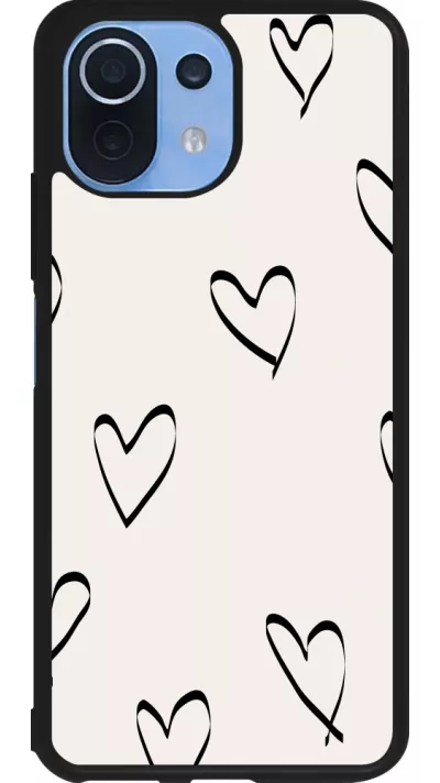 Xiaomi Mi 11 Lite 5G Case Hülle - Silikon schwarz Valentine 2023 minimalist hearts
