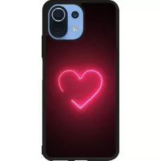 Coque Xiaomi Mi 11 Lite 5G - Silicone rigide noir Valentine 2023 single neon heart