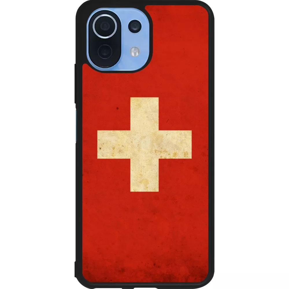 Xiaomi Mi 11 Lite 5G Case Hülle - Silikon schwarz Vintage Flag SWISS