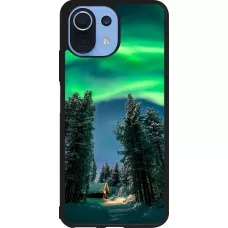Xiaomi Mi 11 Lite 5G Case Hülle - Silikon schwarz Winter 22 Northern Lights
