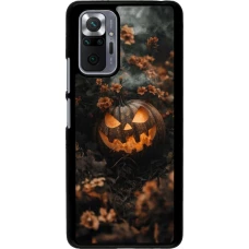 Coque Xiaomi Redmi Note 10 Pro - Halloween 2025 Pumpkin with flowers
