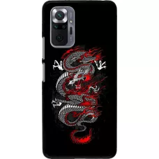 Xiaomi Redmi Note 10 Pro Case Hülle - Japanese style Dragon Tattoo Red Black