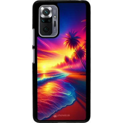 Coque Xiaomi Redmi Note 10 Pro - Plage coucher soleil flashy