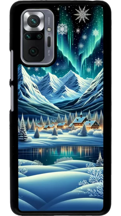 Xiaomi Redmi Note 10 Pro Case Hülle - Verschneites Bergdorf am See in der Nacht
