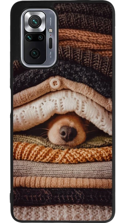 Xiaomi Redmi Note 10 Pro Max Case Hülle - Silikon schwarz Autumn 26 Dog under the covers