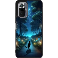 Xiaomi Redmi Note 10 Pro Max Case Hülle - Silikon schwarz Schwarze Katze Spaziergang