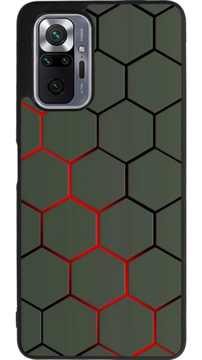 Xiaomi Redmi Note 10 Pro Max Case Hülle - Silikon schwarz Geometric Line red