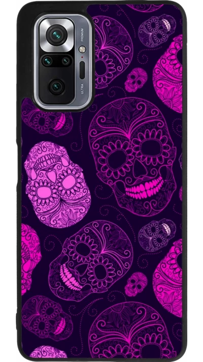 Xiaomi Redmi Note 10 Pro Max Case Hülle - Silikon schwarz Halloween 2023 pink skulls