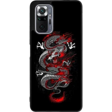 Xiaomi Redmi Note 10 Pro Max Case Hülle - Silikon schwarz Japanese style Dragon Tattoo Red Black