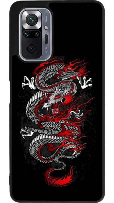 Xiaomi Redmi Note 10 Pro Max Case Hülle - Silikon schwarz Japanese style Dragon Tattoo Red Black