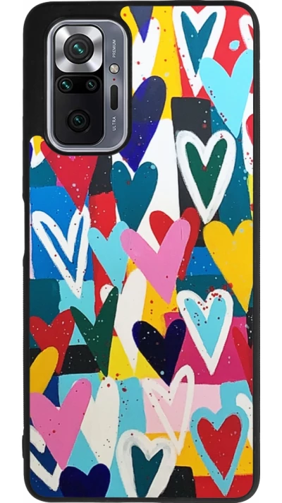 Xiaomi Redmi Note 10 Pro Max Case Hülle - Silikon schwarz Joyful Hearts