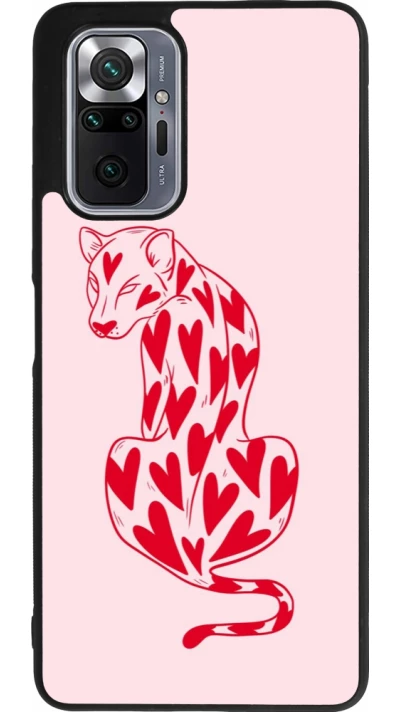 Xiaomi Redmi Note 10 Pro Max Case Hülle - Silikon schwarz Leopard with hearts 2026